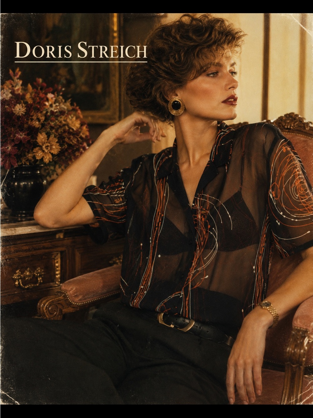 DORIS STREICH, Vintage 80’s see trough blouse!